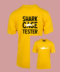 UNISEX MEN WOMENS TEE TSHIRT SHARK CAGE TESTER DIVING SWIMMING DIVE REEF FISH