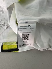 Puma A$Ap Rocky Distressed Seat Belt Graphic White Lime Green T Shirt SAMPLE XXS