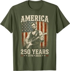 Abraham Lincoln Playing Guitar 4th July 250th Anniversary T-Shirt