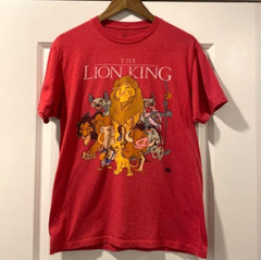 Vintage 1994 Disney The Lion King T-Shirt Red Simba Timon Pumbaa Mufasa Tee (M)