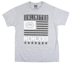 Ecko Unltd Men’s T-Shirt Gray Heather with white design Graphic T-Shirt E022T220