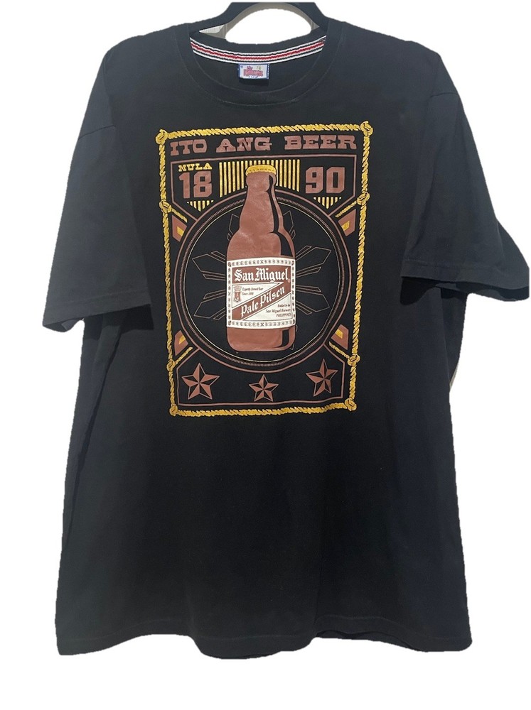San Miguel Pale Pilsen Beer T Shirt XL Big Logo Black My Philippines Tag