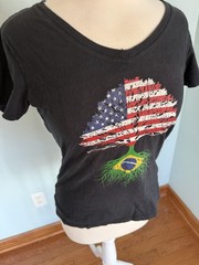 Port & Company American Grown with Brazilian Roots Tourist Vacation Country Sz S