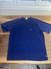 Vintage 70s HANG TEN Sz L Single Stitch Tee Shirt Large Dark Blue Surfer Skater