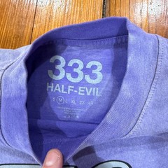 Half Evil Gradient Purple/Silver Short Sleeve Shirt Men’s Size Medium