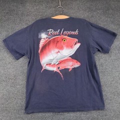 Reel Legends Men’s T-Shirt Blue Large Short Sleeve Crew Neck Preshrunk Cotton