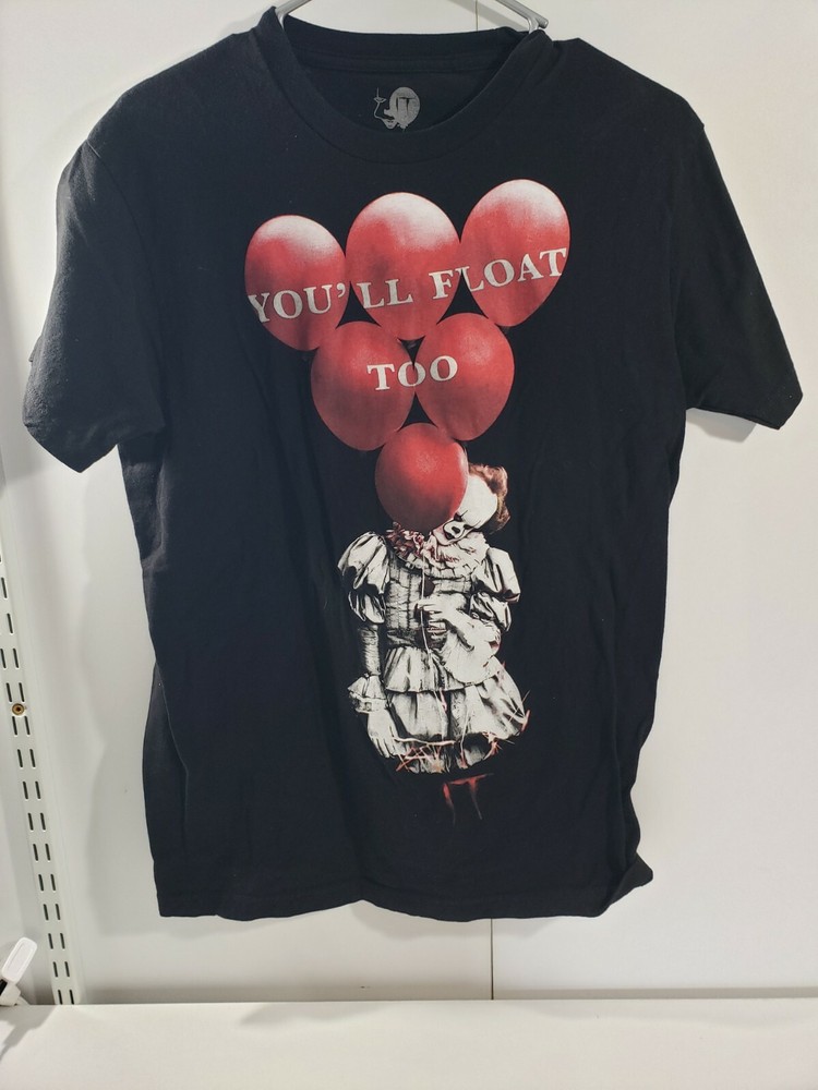 IT Pennywise Clown You’ll Float Too Size M T Shirt Stephen King Movie