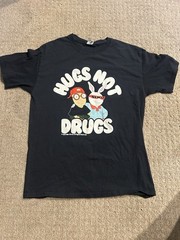 Vintage Arthur T-shirt Size Medium PBS Cartoon Hugs Not Drugs Y2K