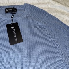 Cotton Knitted Textured Crew Neck Sweater-L-Tailored Athlete