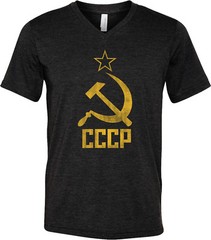 Buy Cool Shirts Soviet Union T-shirt Distressed CCCP Tri Blend V-Neck