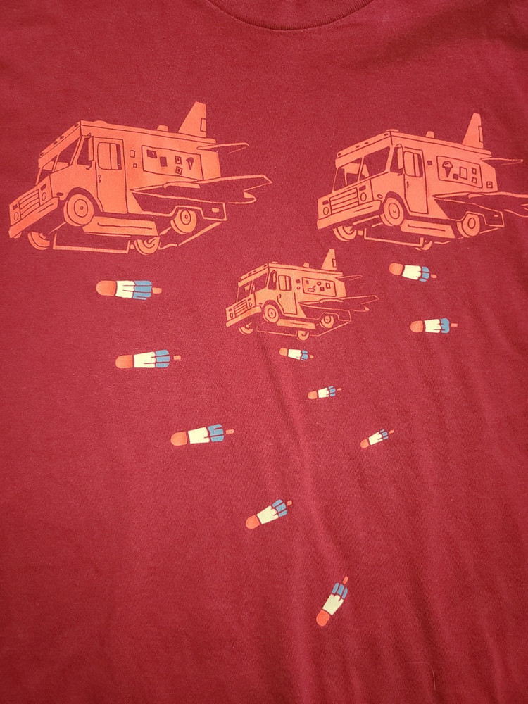 IceCream Trucks Dropping Rocket Pops Unisex Red Short Sleeve Funny Tshirt Summer