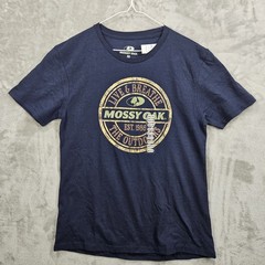 Mossy Oak Shirt Mens Medium Blue Live & Breathe Outdoors Camo Graphic Tee