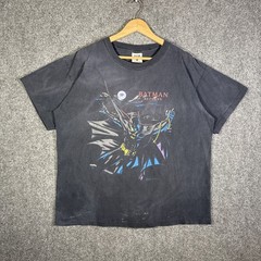 Vintage Batman Returns Shirt Mens XL Black 90s DC Comics 1991 Cartoon Faded