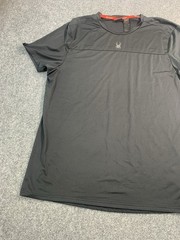 Spyder Mens XL Black Athletic T Shirt Performance Active Gym Training Short Slee