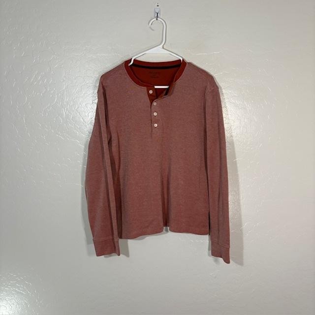 UNTUCKit Henley Shirt Mens Small Red Cascudo Long Sleeve Casual Knit Top