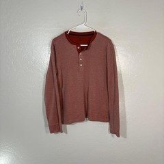 UNTUCKit Henley Shirt Mens Small Red Cascudo Long Sleeve Casual Knit Top
