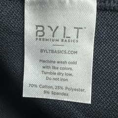Bylt Drop Cut V-Neck Mens XL Navy Blue Short Sleeve Performance Stretch Gym NEW