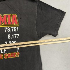 Vintage Hanes Shirt Mens Large Black POW MIA Patriotic Military Graphic Tee