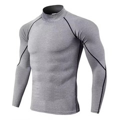 Share Men’s Long Sleeve Compression Shirt Quick-dry Gym Fitness Rashguard Top