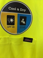 Dickies Men’s Long Sleeve Pocket Tee Cool & Dry Size 3XL Florescent Yellow NWT