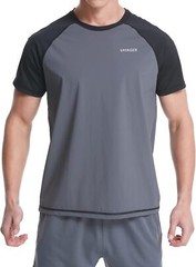 Men’s Rash Guard Swim Shirt UPF 50+ Quick Dry Loose Fit Surfing Fishing Tee