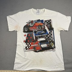 Knoxville Raceway Subway Graphic Shirt Mens Medium White Sprint Car Racing Tee
