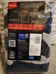 Hanes 6-pack Mens T-Shirt Moisture-Wicking Cotton Crewneck Tees Black, Gray XL