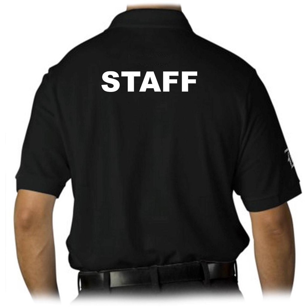 MEN’S PRINTED STAFF SECURITY PARTY POLICE UNIFORM FUNNY MMA COLLAR POLO T-SHIRT