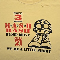 Vintage Mash Bash Blood Drive Shirt Yellow Gildan Graphic XL Charity Event Tee