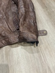 Black Rivet Men’s Genuine Leather Jacket Brown Zip Front Size M