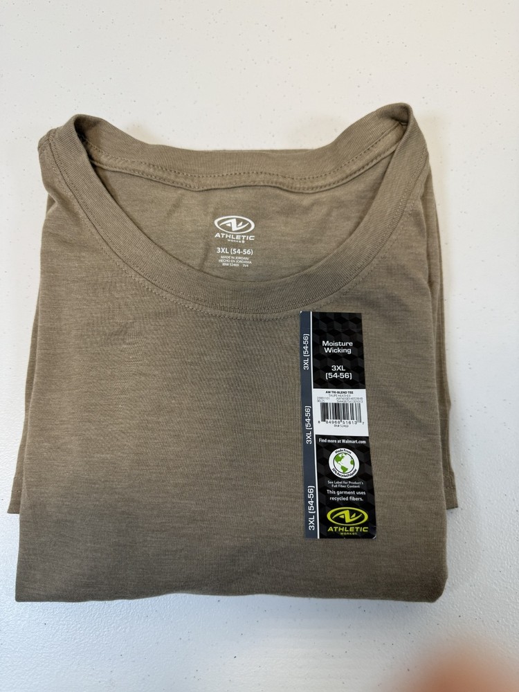 Men’s Shirts, (New w/tags), Athletic Works, Tri Blend Short Sleeve 3XL (54-56)