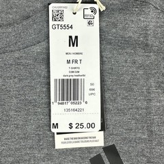 Adidas Shirt Mens M Charcoal Performance Tee Outdoor Active Sports S/S Crew NEW