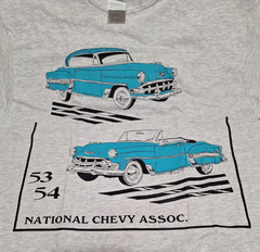 1953 – 1954 Chevy Bel Air T SHIRT NATIONAL CHEVY ASSOC. SIZE SMALL – NEW