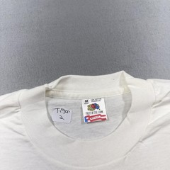 Vintage Fruit Of The Loom Shirt Mens Medium White Tiger Eye On Survival Tee 90s