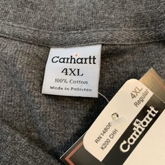 Carhartt Shirt Mens 4XL Gray Long Sleeve Henley Workwear 100% Cotton K200