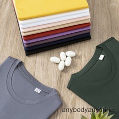 Men’s 100% Mercerized Cotton T-shirt Crew Collar Short Sleeves Casual Basic Tops