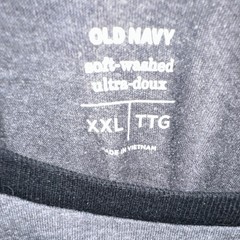 Old Navy Men’s 2XL Gray/Black Soft-Washed Colorblock Raglan Crew T-Shirt