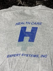 Vintage 90s Hanes Beefy T Shirt Heather Gray Health Care Expert Systems USA XL