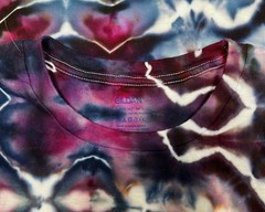 Handmade Ice Tie Dye T-Shirt Large Mens Womens Soft Cotton Blue Burgundy Glitch