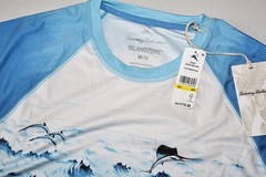 Tommy Bahama T Tee Shirt Oceanic Ombre Crew Performance Turquoise LS Medium M