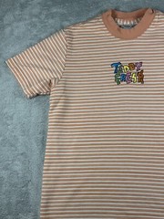 Teddy Fresh Shirt Mens Small Embroidered Striped Skate Punk Orange H3H3 T Tee
