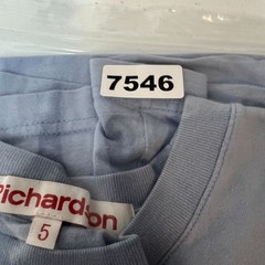 Richardson Light Blue Pocket T Shirt w/ Red Embroidered Logo & Crewneck Size 5