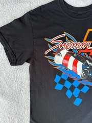 Rae Sremmurd SR3MM Racing Style Graphic T-Shirt, Black, Ripped, Small Hole, Med