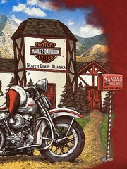 Harley Davidson Fairbanks Alaska Mens Shirt Santa Claus Cotton Red Sz 2XL