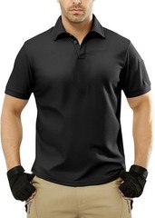 Mens Quick Dry Polo Shirts Short Sleeve Casual Team Tactical Combat Work Golf
