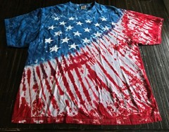 Liquid Blue American Flag Tie Dye USA All Over Print 2XL BIG Red White Blue NWOT