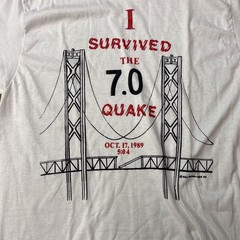 Vintage Northern California I survived the 7.0 earthquake Shirt Mens Large