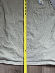 Carhartt Shirt Mens Large Beige Sleeveless Cutoff Pocket Workwear Loose Fit K87