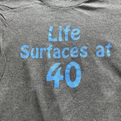 Life Surfaces At 40 Shirt Mens Large Gray Funny 40th Birthday Graphic Tee