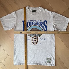 Vintage Brooklyn Dodgers Shirt XL Gray 90s MLB Baseball New York Jackie Robinson